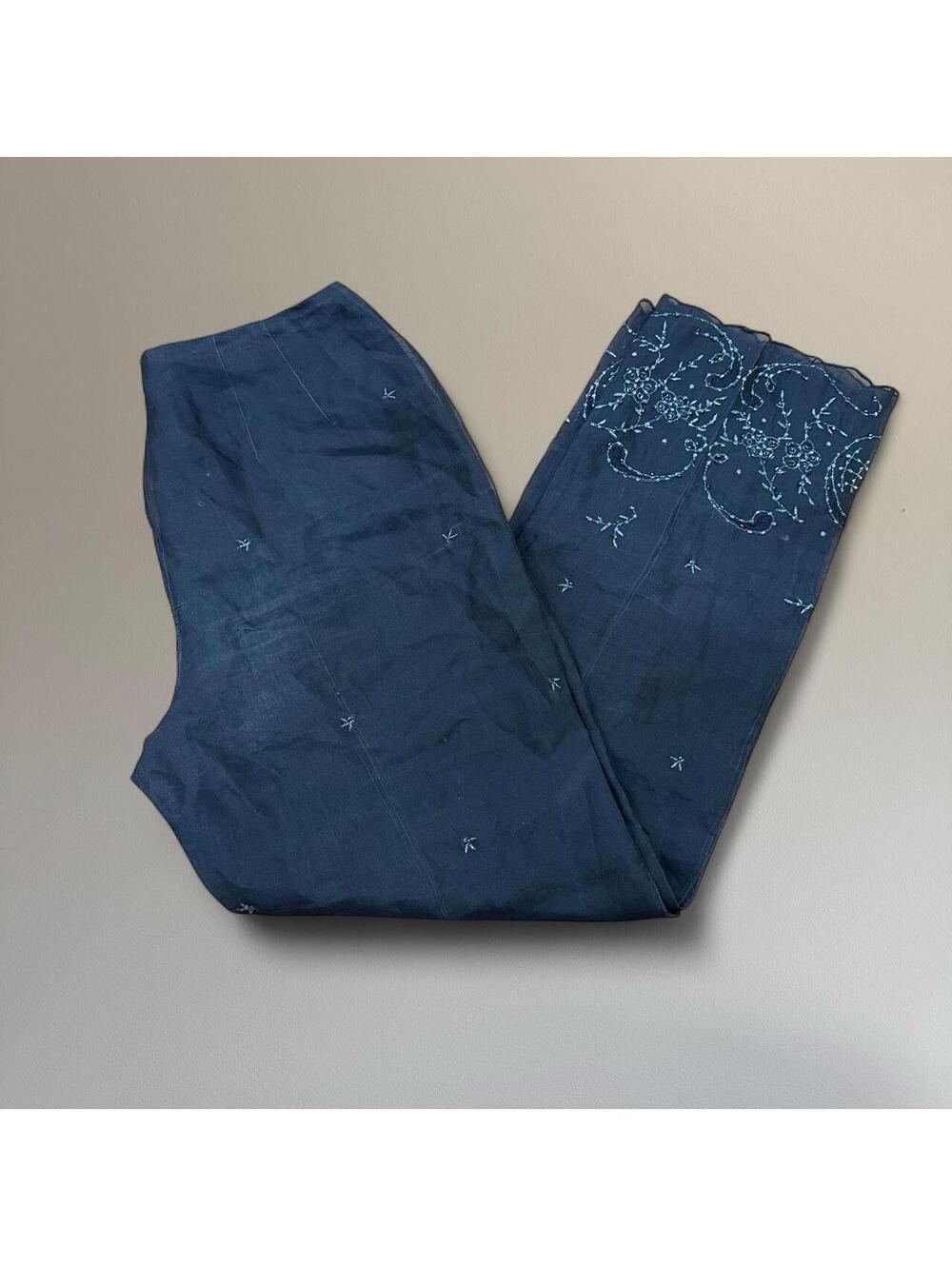 90s 100% silk beaded pants.